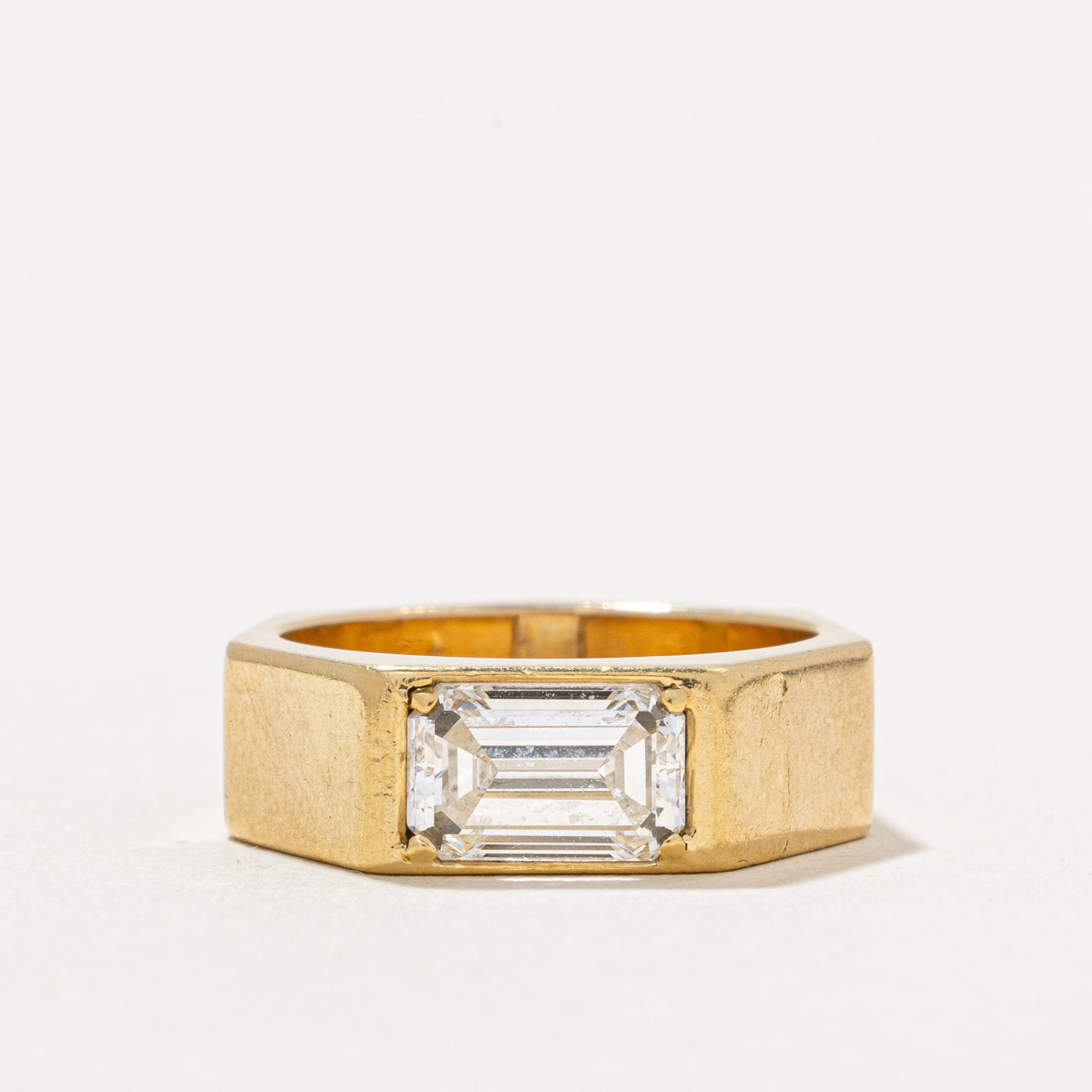 Emerald Cut Diamond Heptagon Shaped Ring | 1.05ct VS1 G/H | SZ 4.25 |