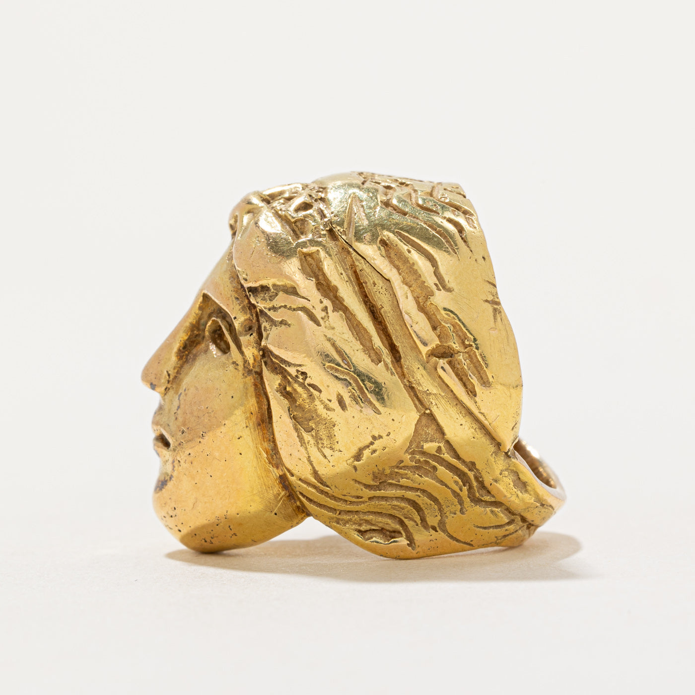 18k Yellow Gold Portrait Ring | SZ 5 |