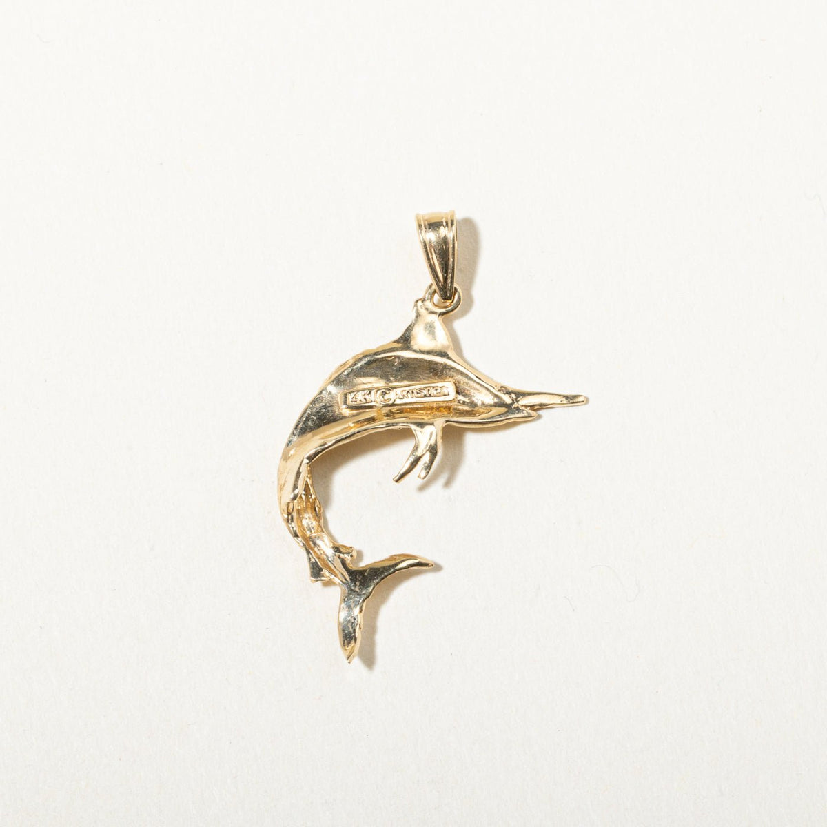 14k Yellow Gold Marlin Pendant