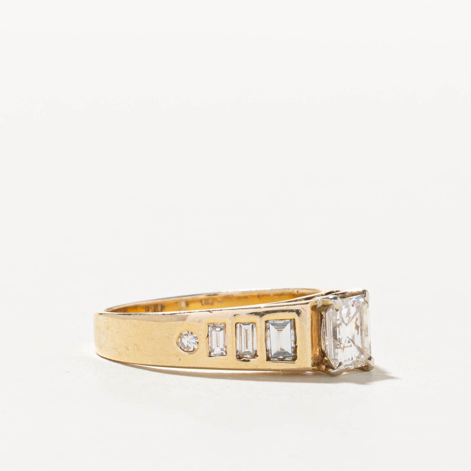 14k Flush Set Diamond Geometric Ring | 1.04ctw | SZ 6.25