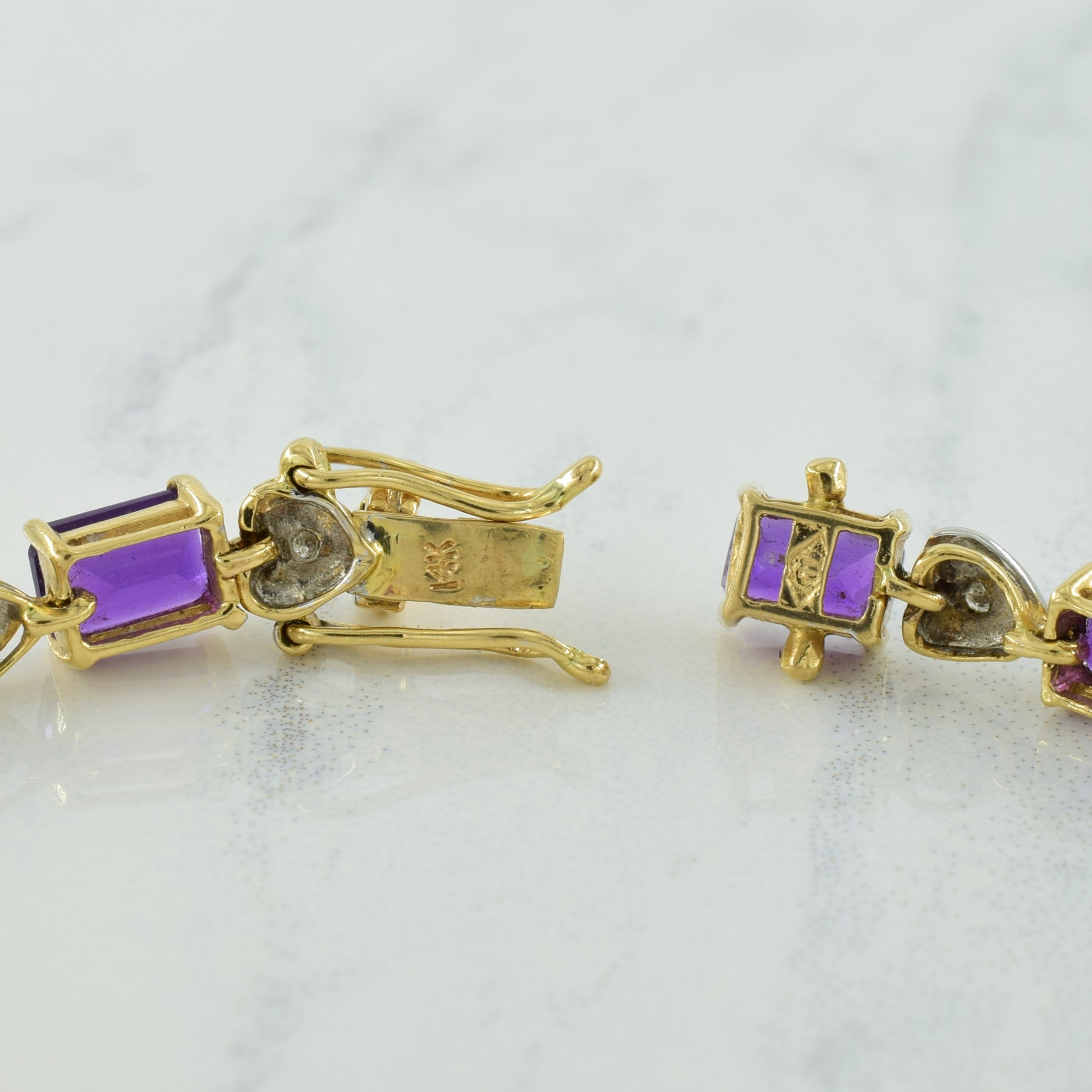 Amethyst & Diamond Bracelet | 8.00ctw, 0.08ctw | 7" |