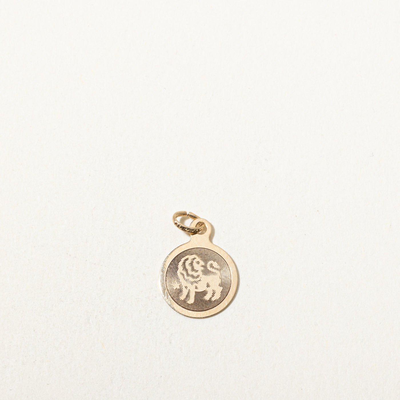 10k Yellow Gold Engraved Leo Zodiac Charm