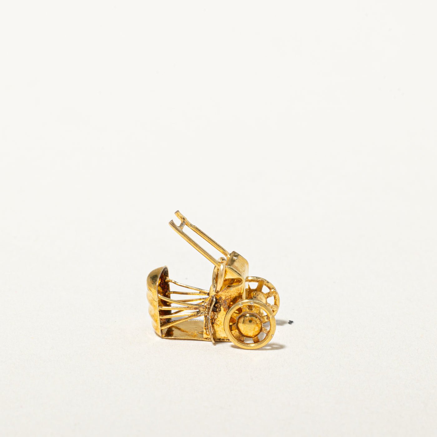 14k Yellow Gold Openwork Rickshaw Charm
