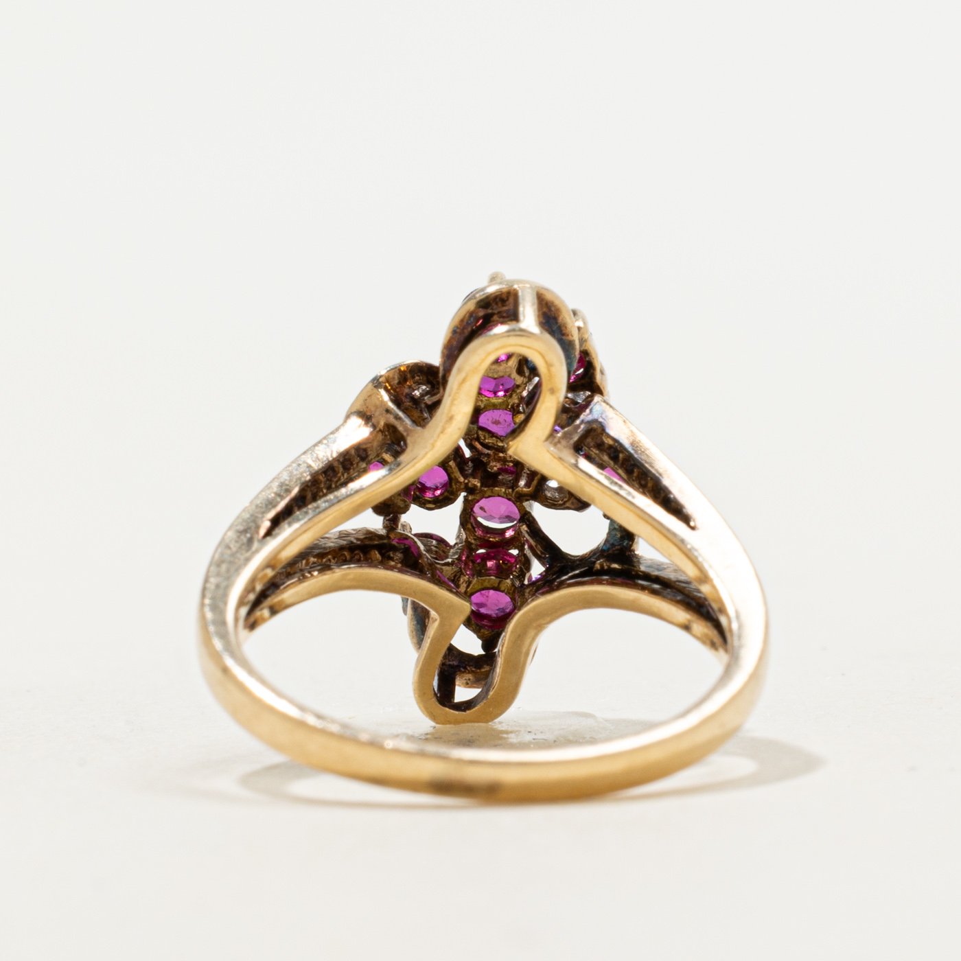 14K Ring with Diamond Accents with Ruby