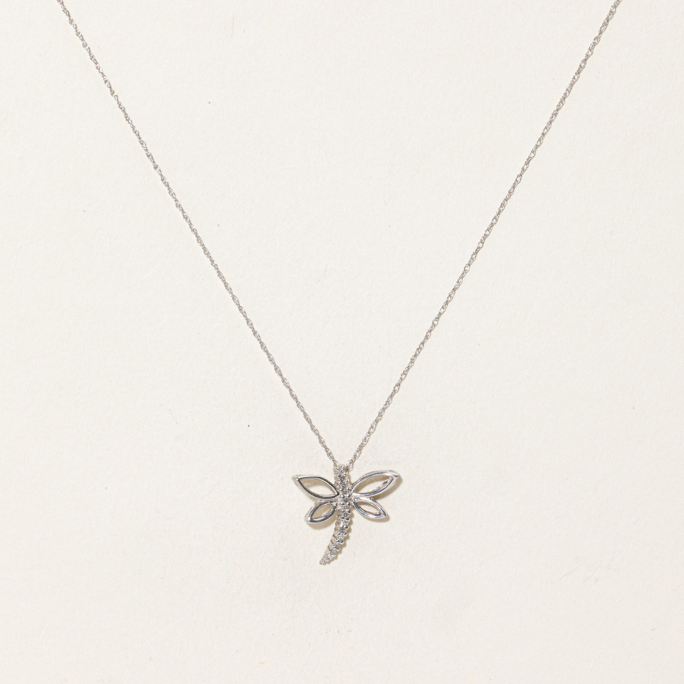 10k Diamond Dragonfly Pendant Necklace | 18"