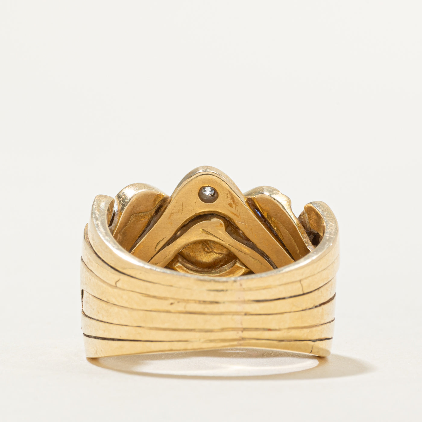 Fused Tanzanite & Diamond Puzzle Ring | 0.42ctw, 0.36ctw | SZ 9.5 |