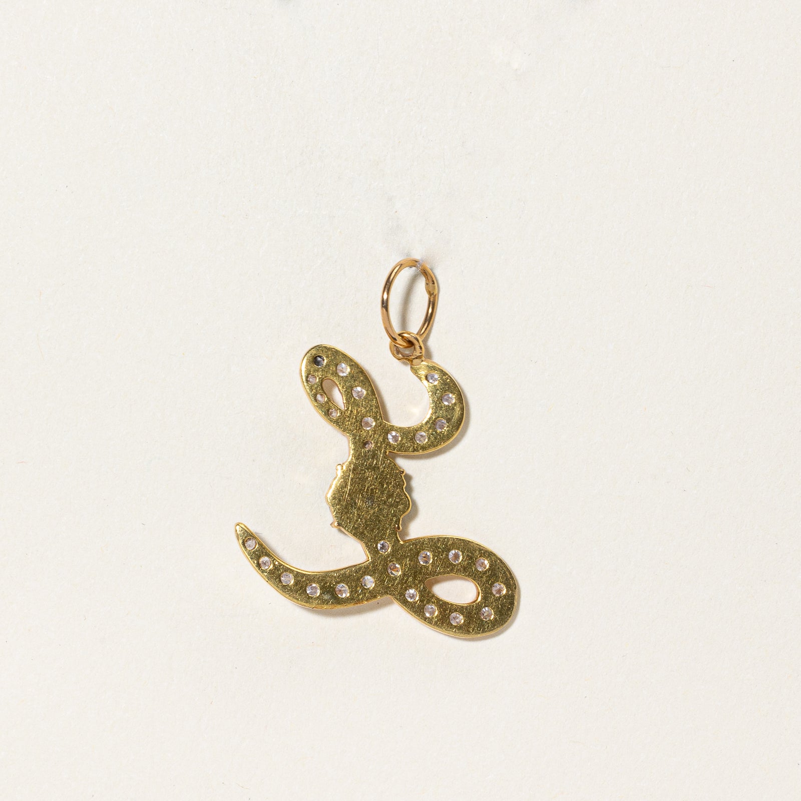 Jadeite & Diamond Cursive 'L' Pendant | 0.80ct, 0.56ctw |
