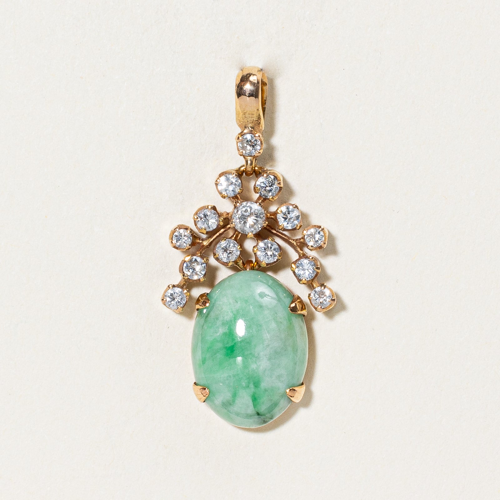 Jadeite & Diamond Pendant | 5.00ct, 0.40ctw |