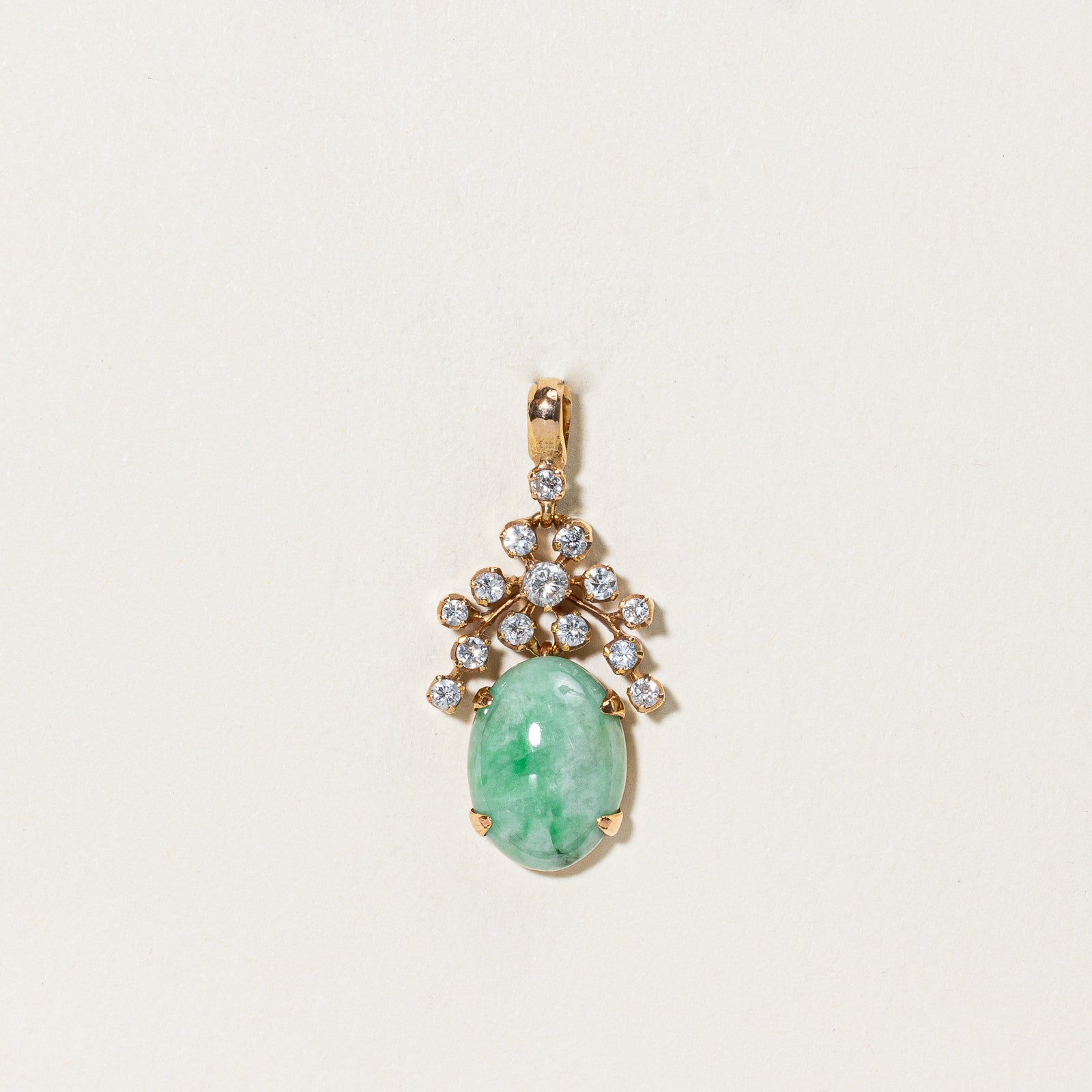 Jadeite & Diamond Pendant | 5.00ct, 0.40ctw |