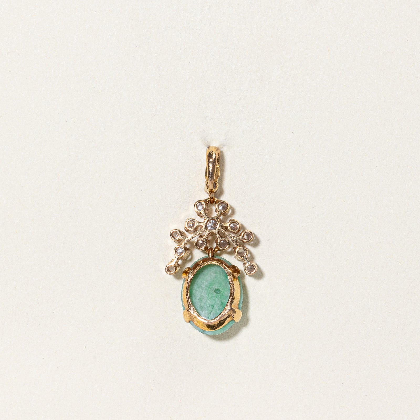 Jadeite & Diamond Pendant | 5.00ct, 0.40ctw |