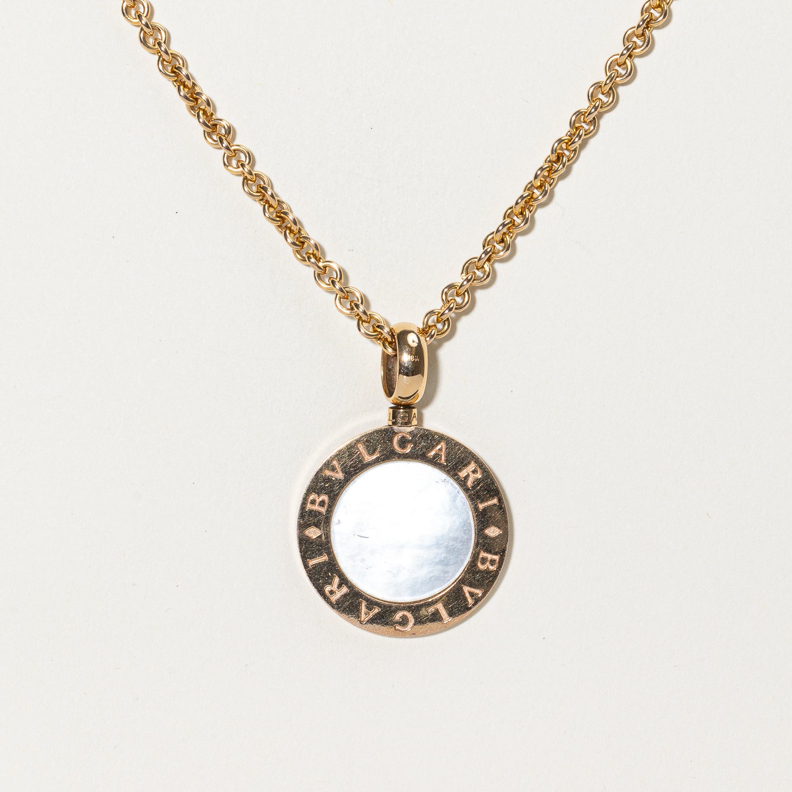 'BVLGARI' Onyx & Mother of Pearl Necklace | 2.30ct, 2.30ct | 18" |