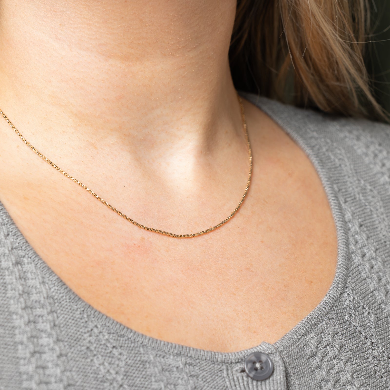 10k Yellow Gold Box Link Chain | 18" |