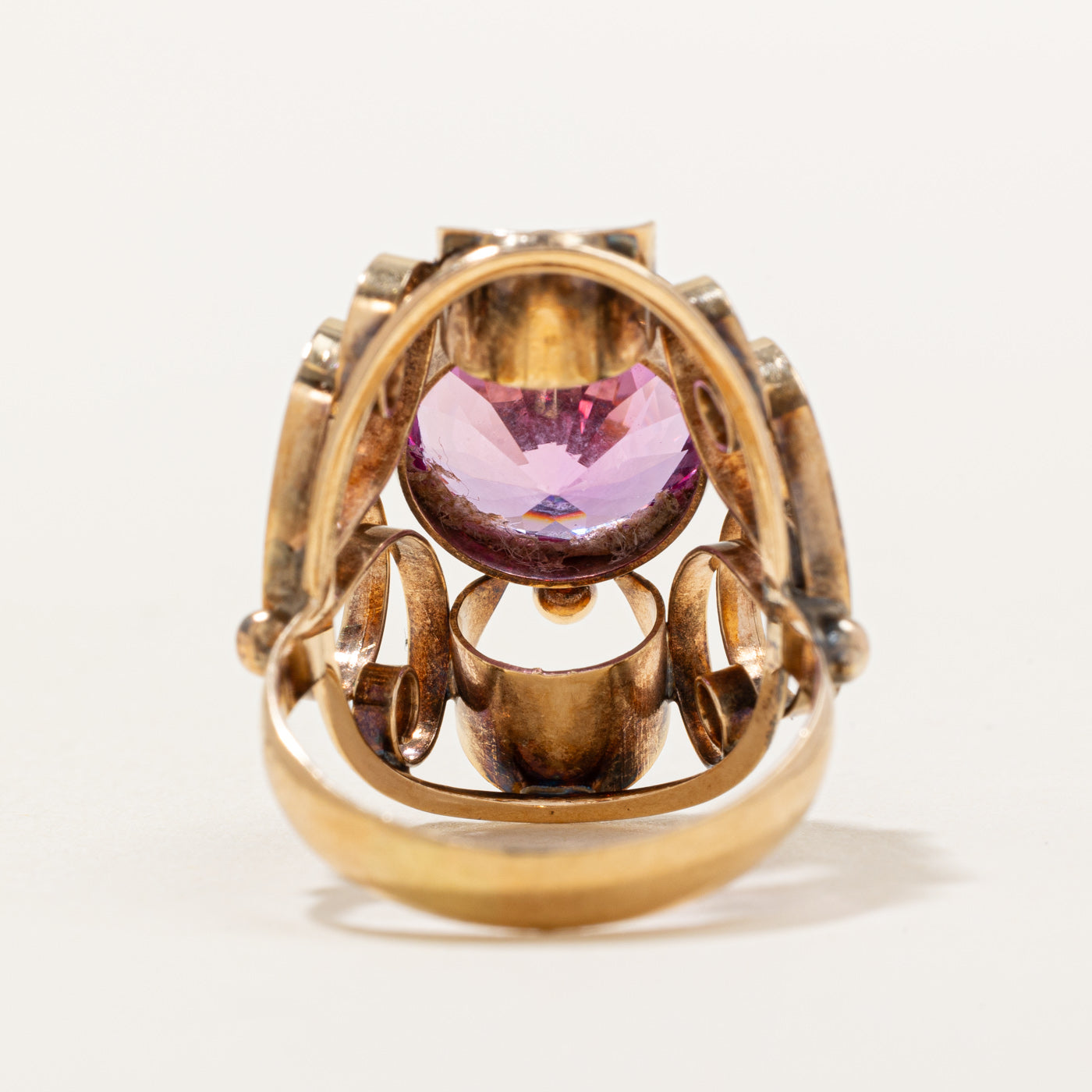 Synthetic Pink Sapphire Cocktail Ring | 6.35ct | SZ 7 |