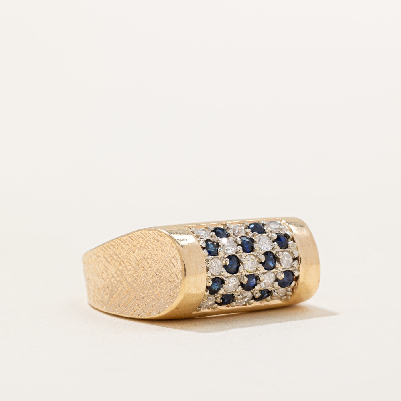 Pave Set Sapphire & Diamond Ring | 0.26ctw, 0.26ctw | SZ 6.25 |