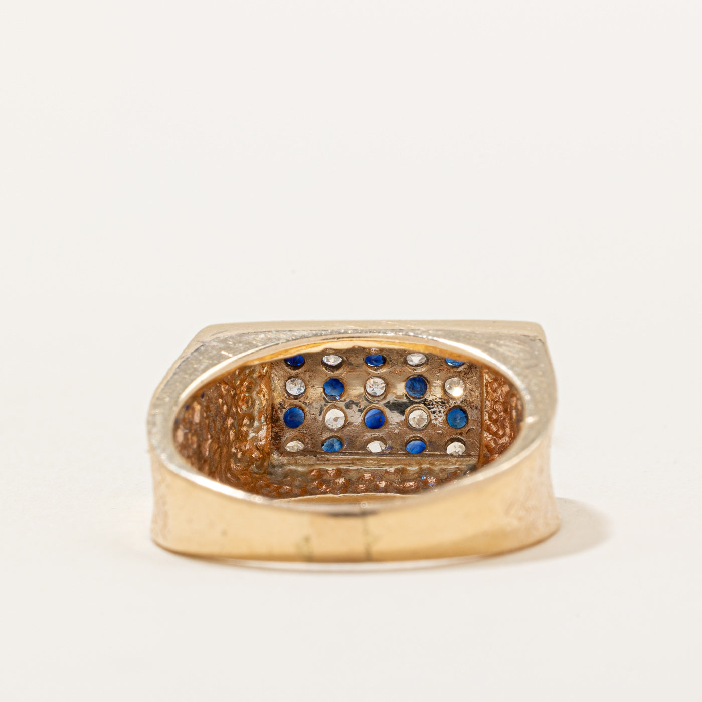Pave Set Sapphire & Diamond Ring | 0.26ctw, 0.26ctw | SZ 6.25 |
