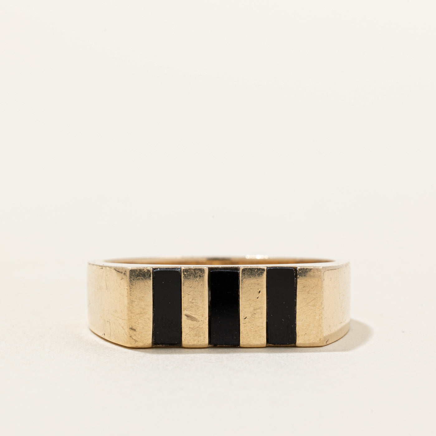 Black Onyx Inlay Ring | 1.00ctw | SZ 12.5 |