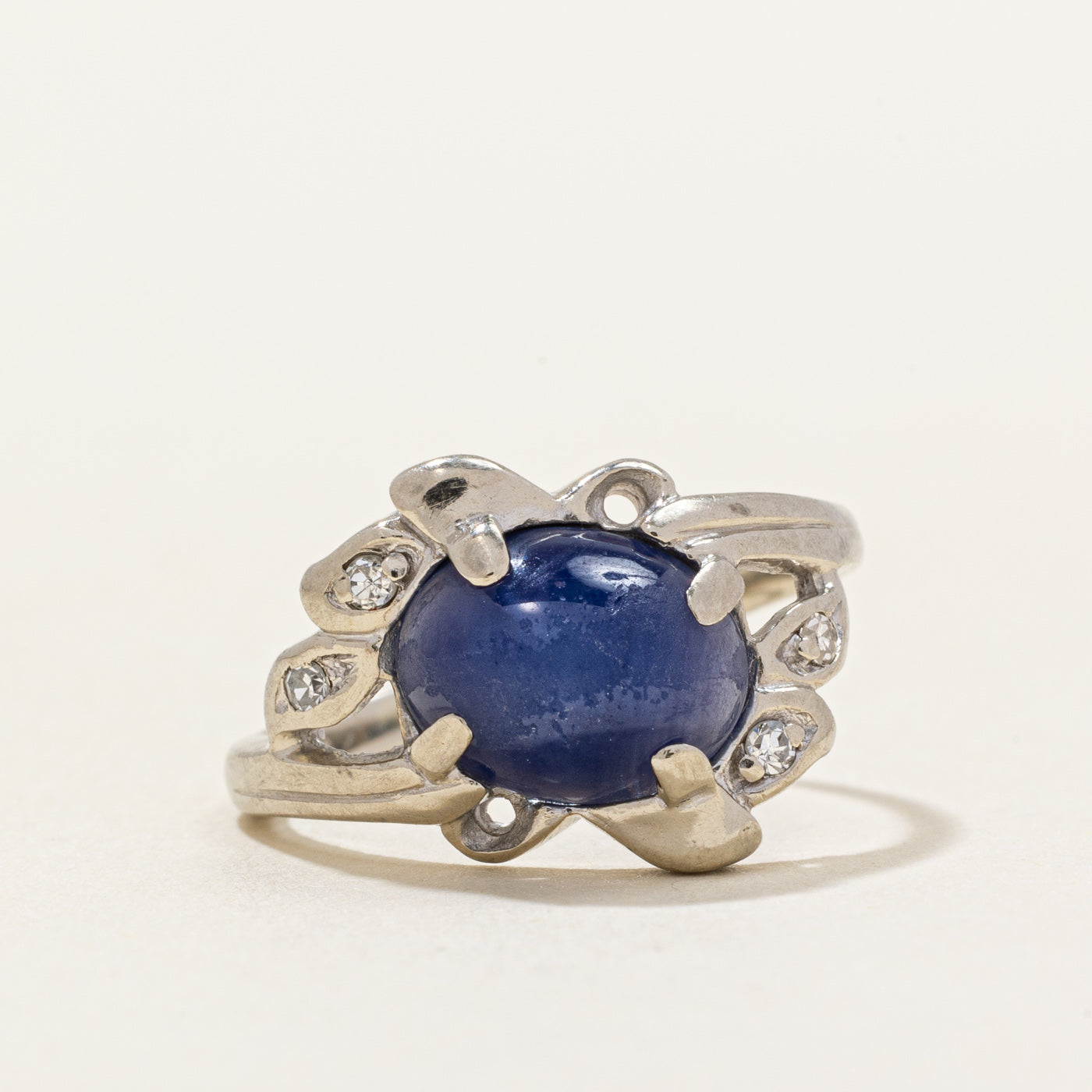 Synthetic Star Sapphire & Diamond Ring | 2.50ct, 0.04ctw | SZ 4.25 |
