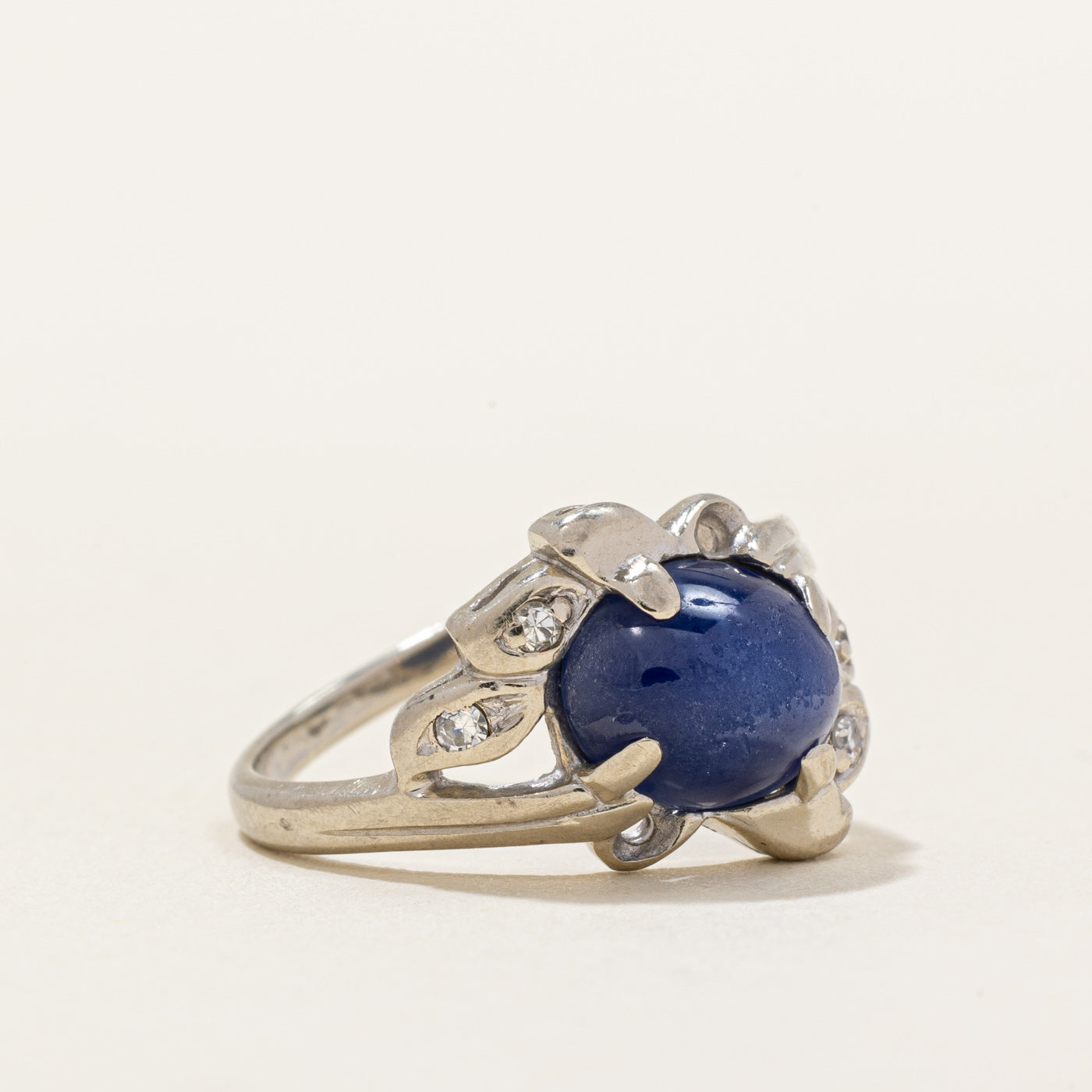 Synthetic Star Sapphire & Diamond Ring | 2.50ct, 0.04ctw | SZ 4.25 |