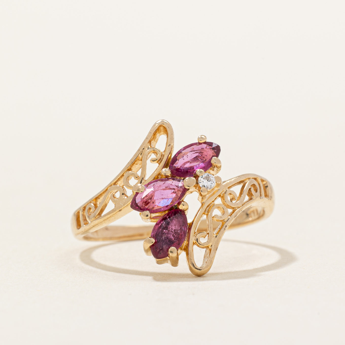 Ruby & Diamond Waterfall Ring | 0.42ctw, 0.01ct | SZ 6 |