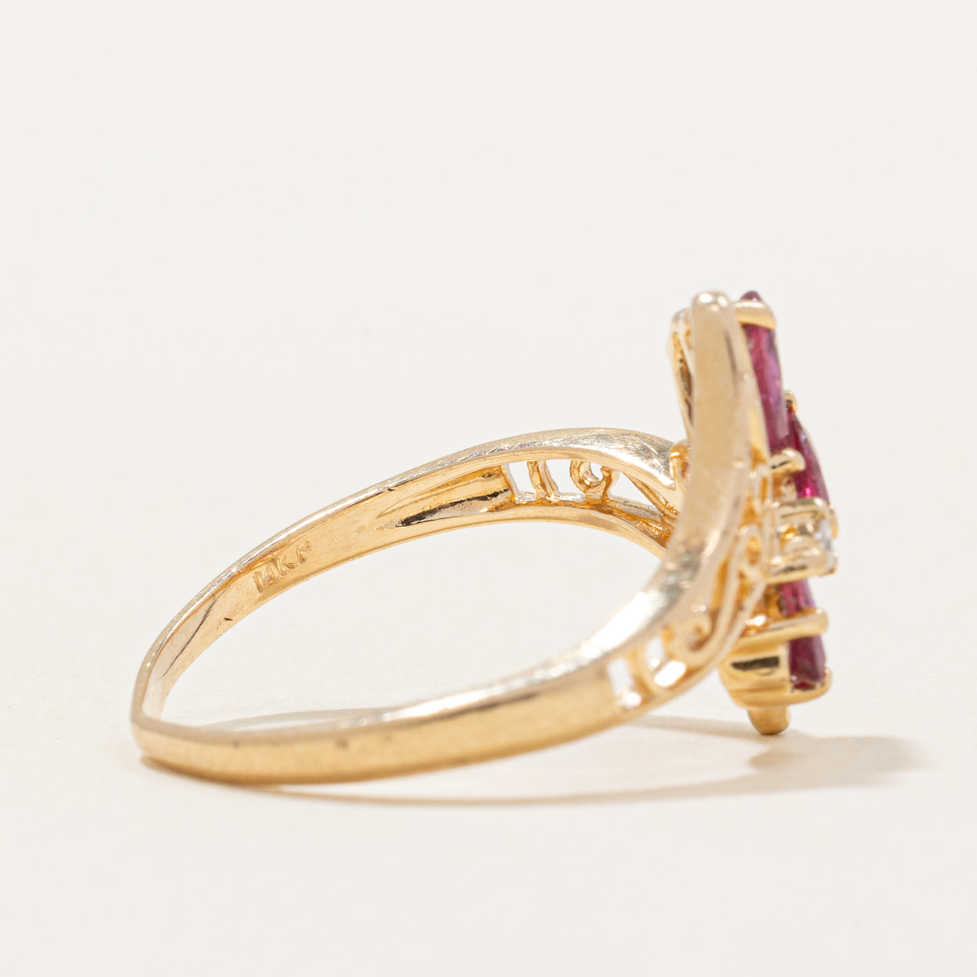 Ruby & Diamond Waterfall Ring | 0.42ctw, 0.01ct | SZ 6 |