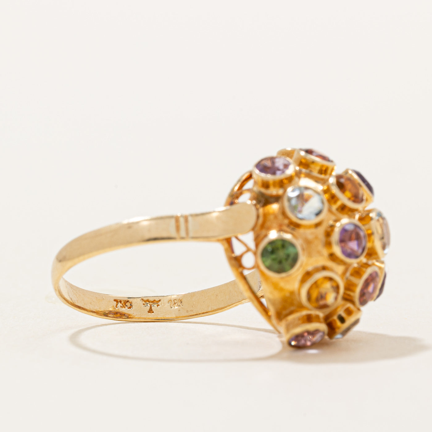 Bague cocktail multi-pierres précieuses | 1,50 ct au total | Taille 5,25 |