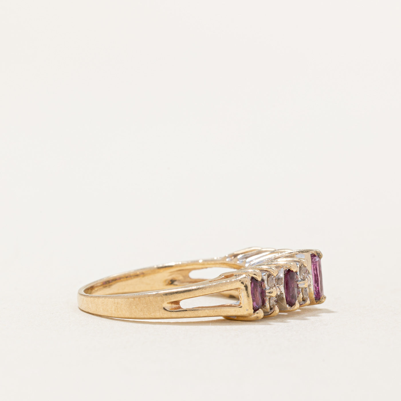 Ruby & Diamond High Set Ring | 0.40ctw, 0.08ctw | SZ 5.75 |