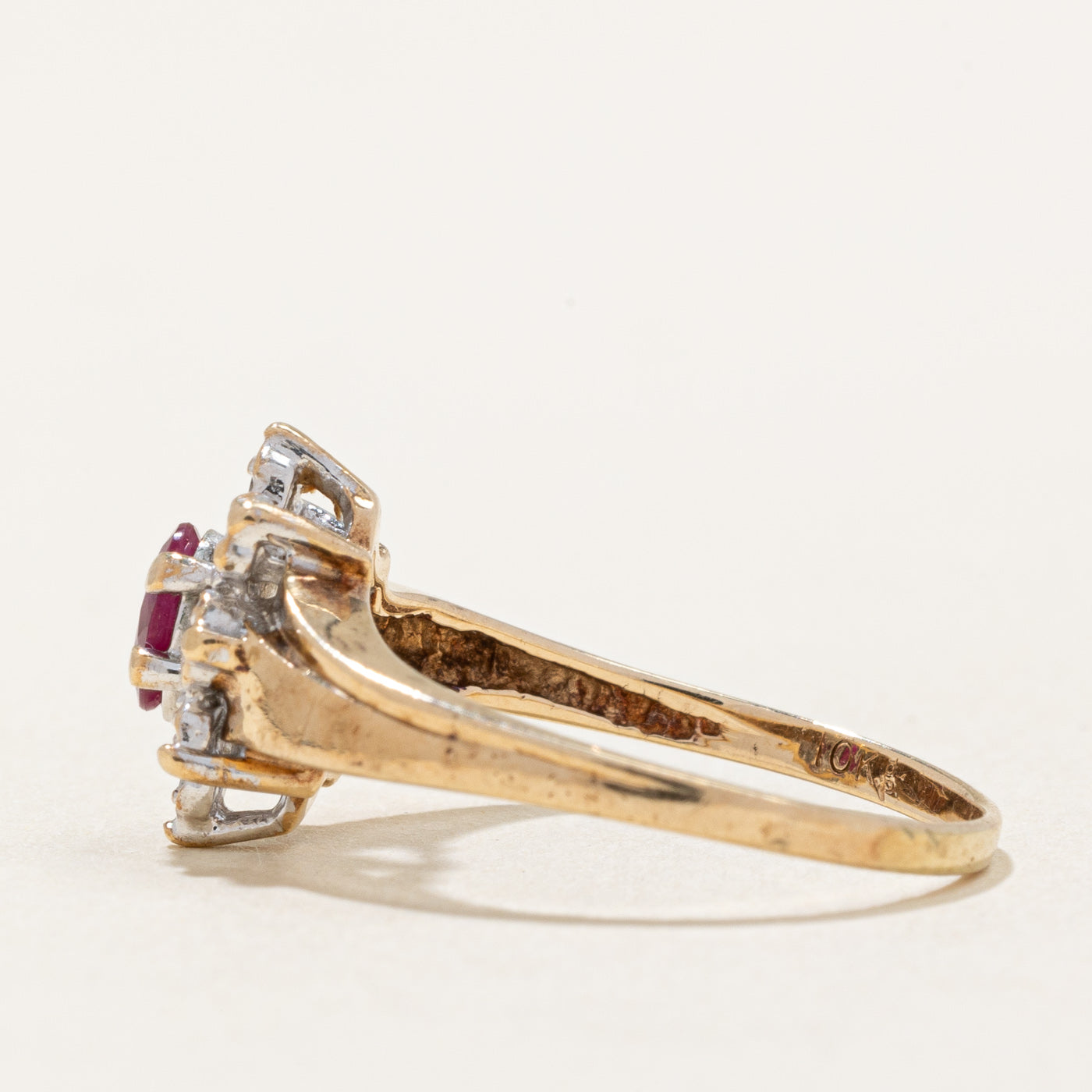 Ruby & Diamond Halo Ring | 0.20ct, 0.04ctw | SZ 5.5 |