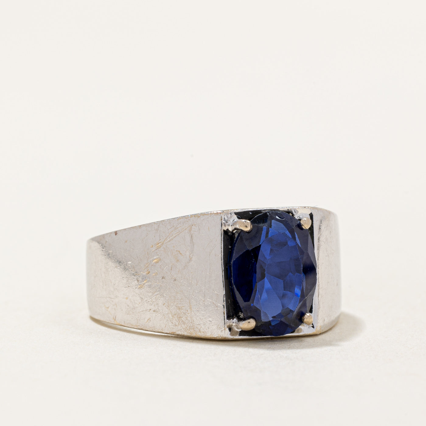 Synthetic Sapphire Ring | 2.56ct | SZ 9 |