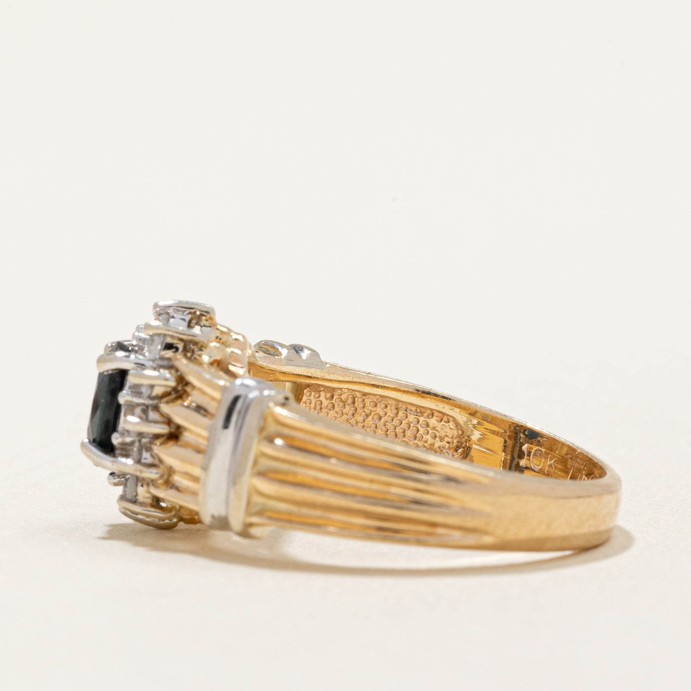 Sapphire & Diamond Halo Ring | 0.45ct, 0.12ctw | SZ 6.75 |