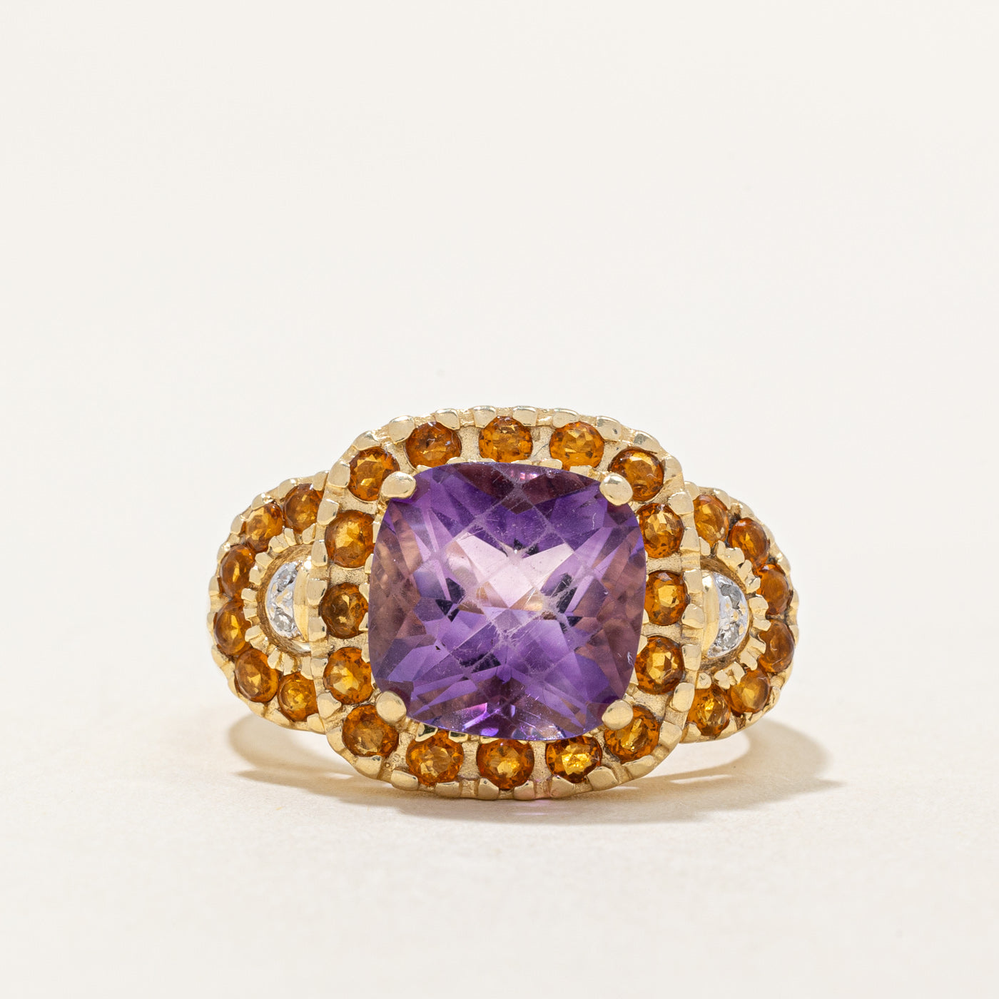 Amethyst & Citrine Cocktail Ring | 4.00ct, 0.60ctw | SZ 8 |
