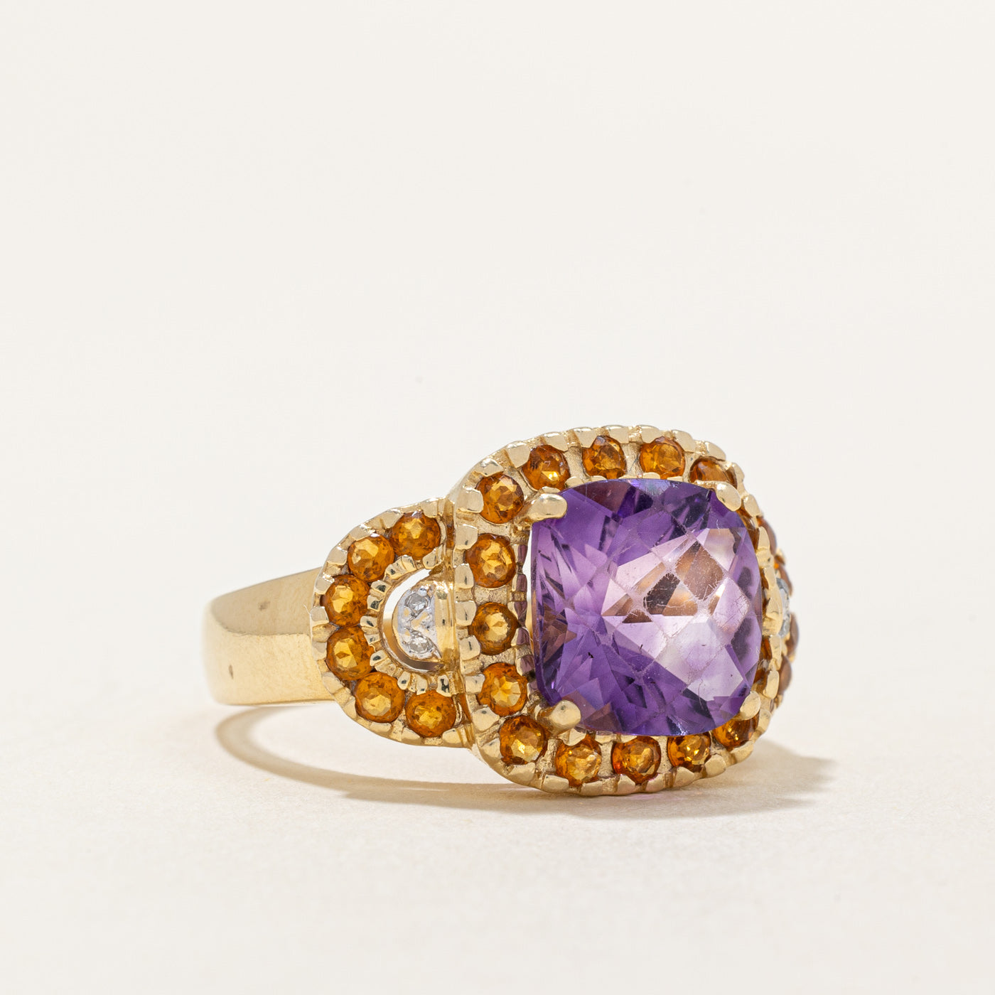 Amethyst & Citrine Cocktail Ring | 4.00ct, 0.60ctw | SZ 8 |