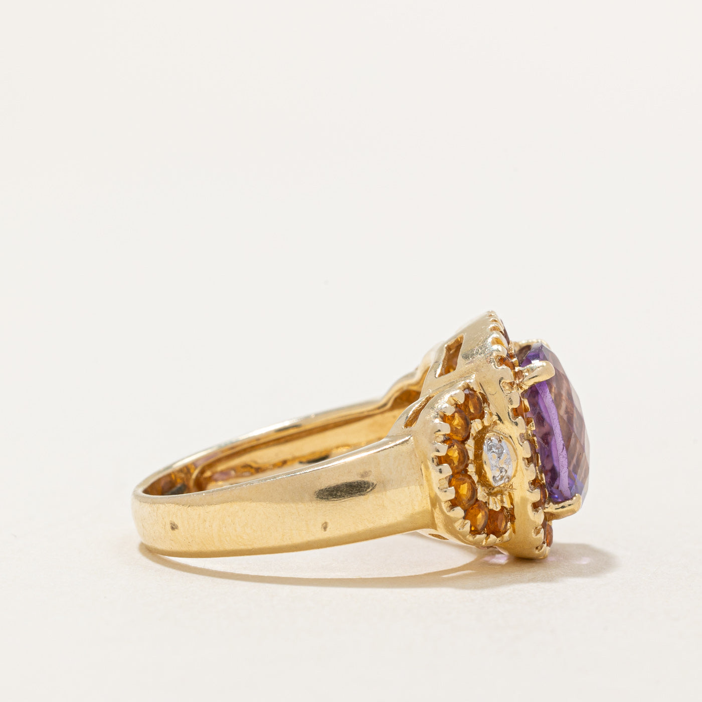 Amethyst & Citrine Cocktail Ring | 4.00ct, 0.60ctw | SZ 8 |