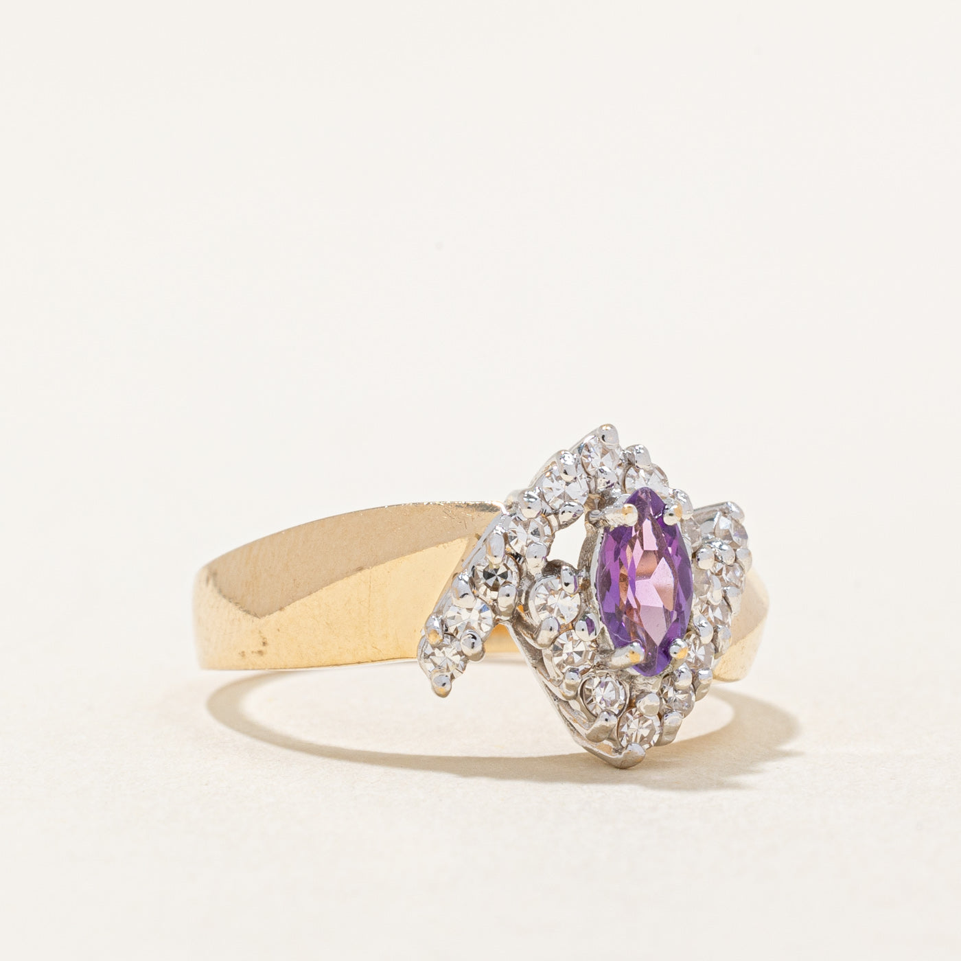 Diamond Halo & Amethyst Ring | 0.18ctw, 0.17ct | SZ 6.5 |