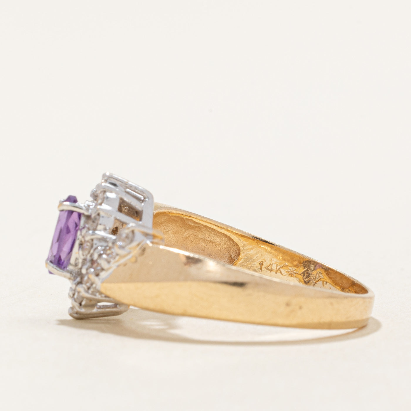 Diamond Halo & Amethyst Ring | 0.18ctw, 0.17ct | SZ 6.5 |