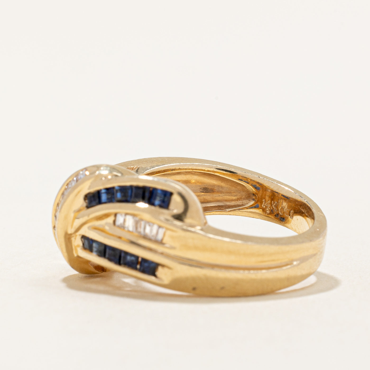 Sapphire & Diamond Waterfall Ring | 0.70ctw, 0.30ctw | SZ 6.5 |