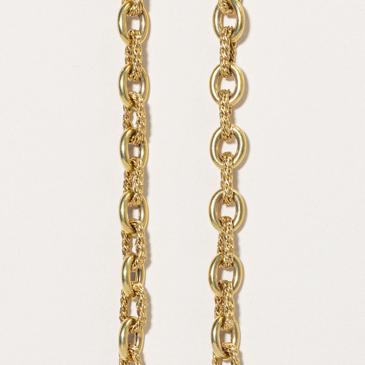 18k Yellow Gold Textured Rolo Chain | 16" |