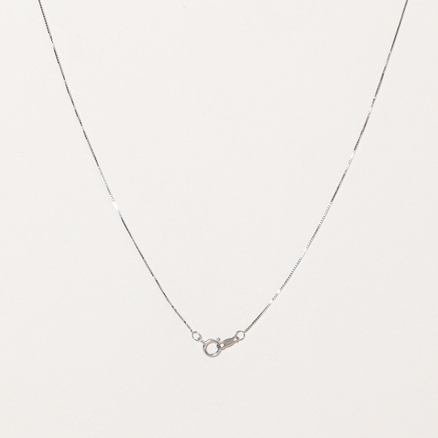 14k White Gold Box Link Chain | 16" |