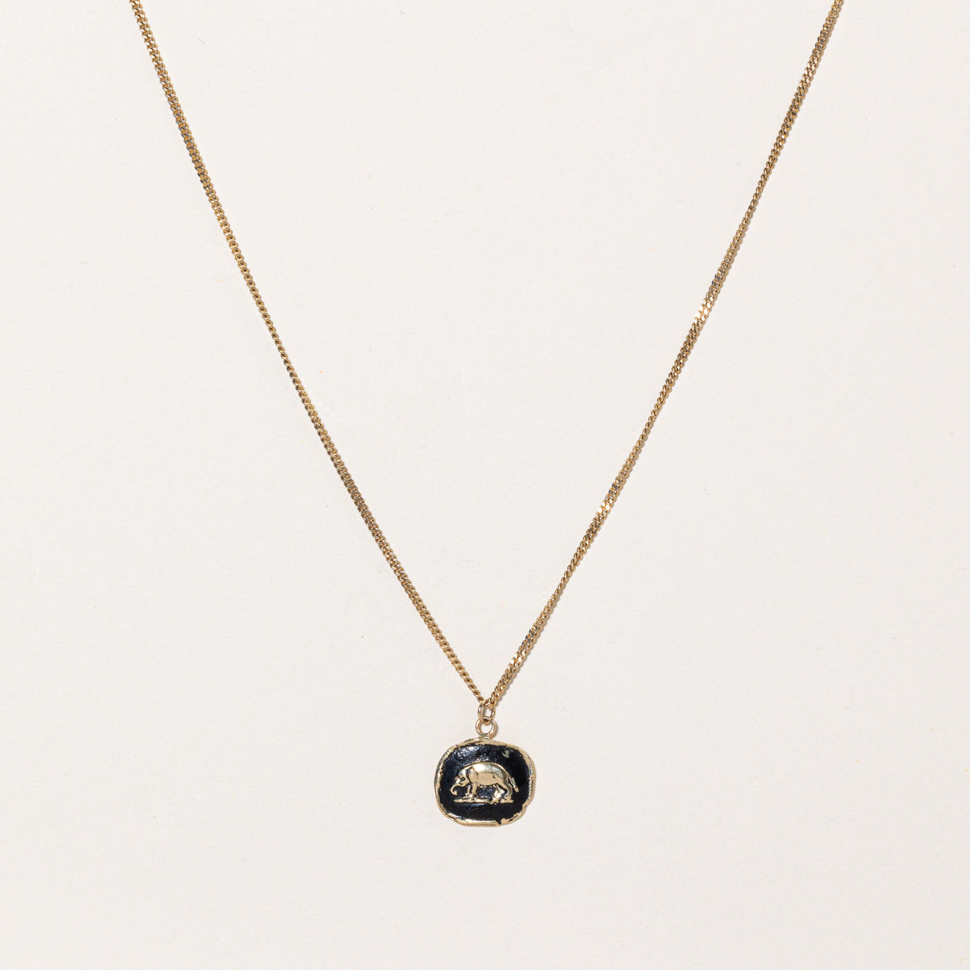 14k Yellow Gold Elephant Pendant Necklace | 24" |