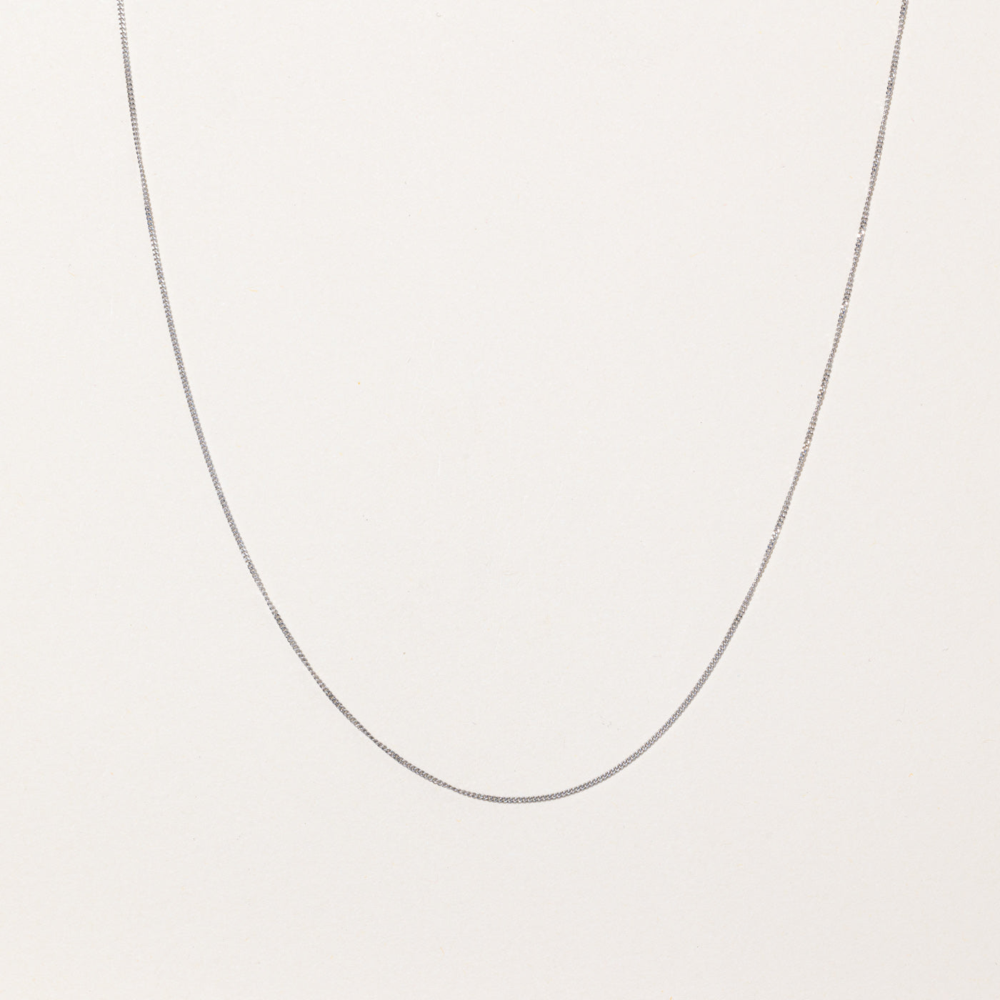 Chaîne à maillons gourmette en or blanc 14 carats | 16" |