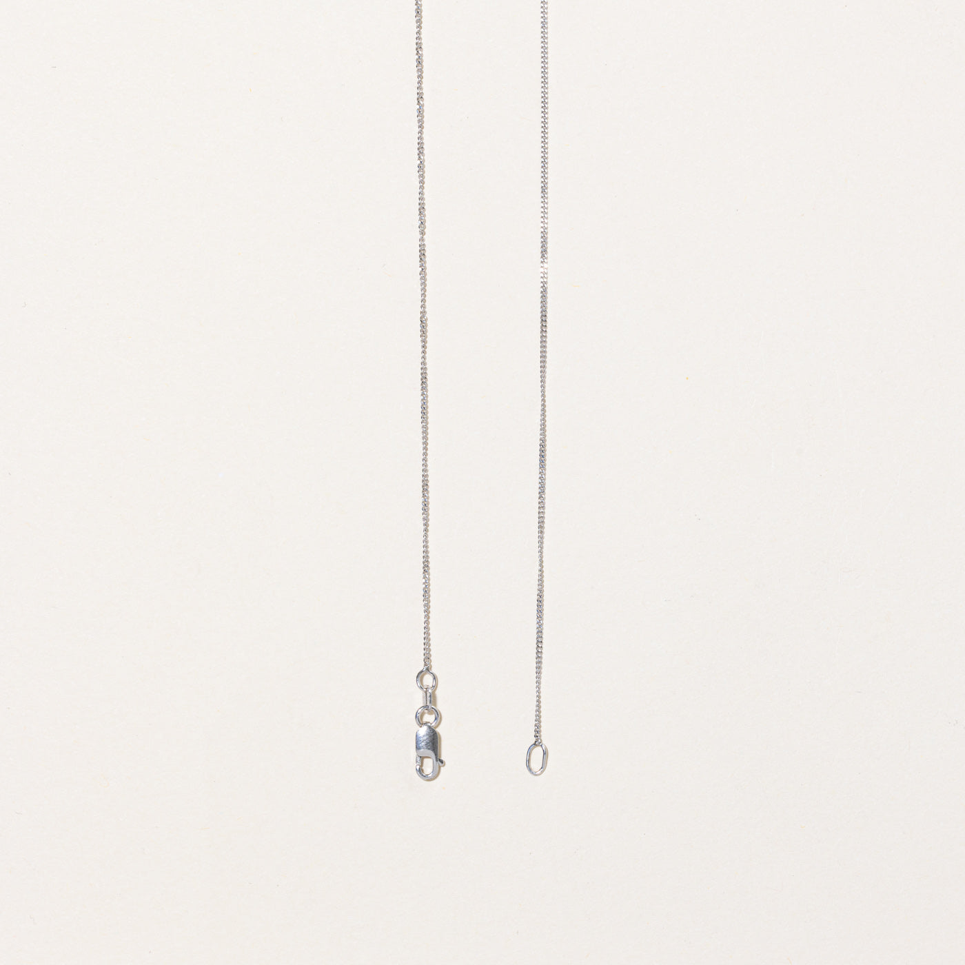 Chaîne à maillons gourmette en or blanc 14 carats | 16" |
