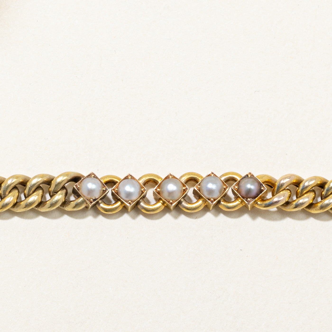 14k Yellow Gold & Pearl Bracelet | 8" |