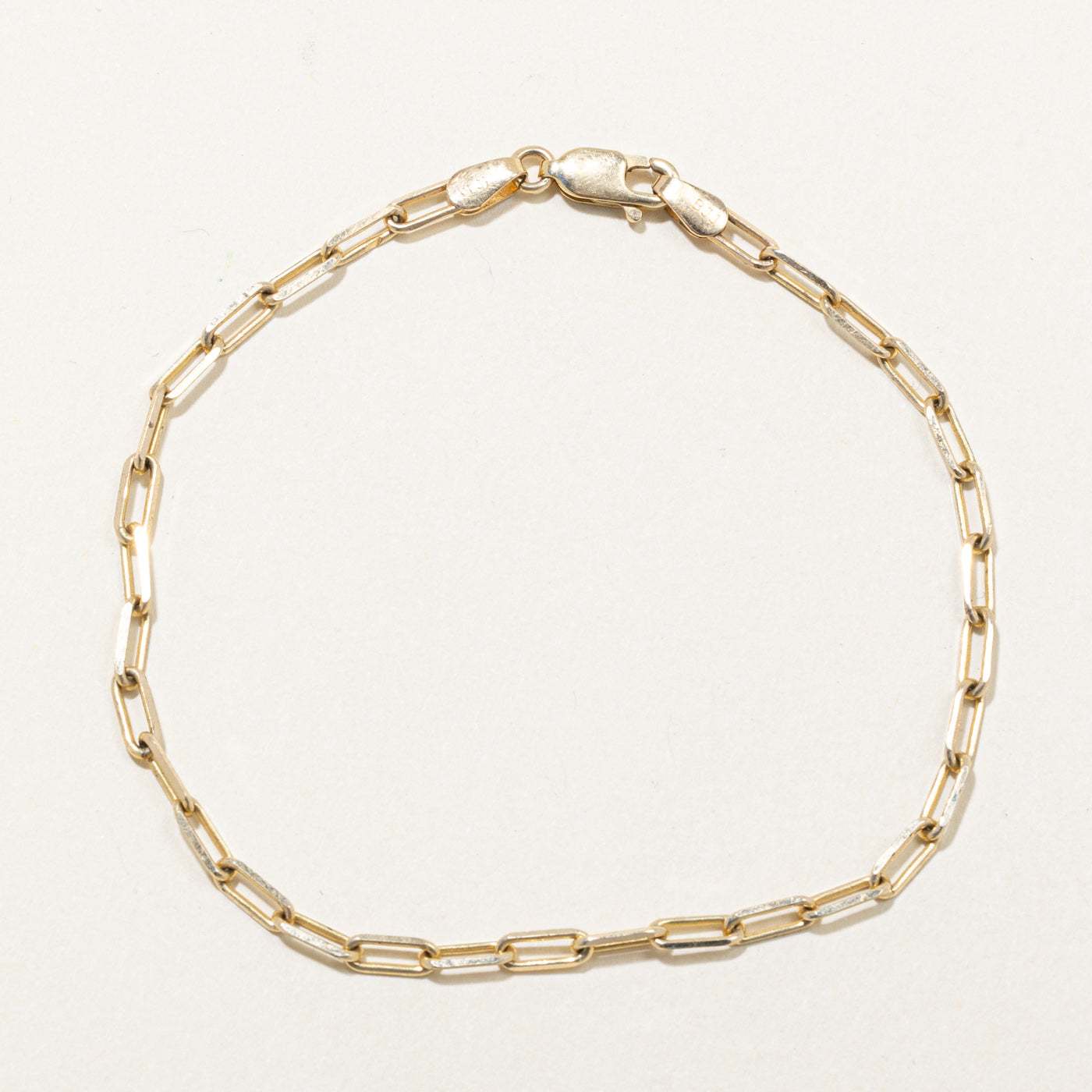 Bracelet chaîne trombone en or jaune 10 carats | 7,75" |