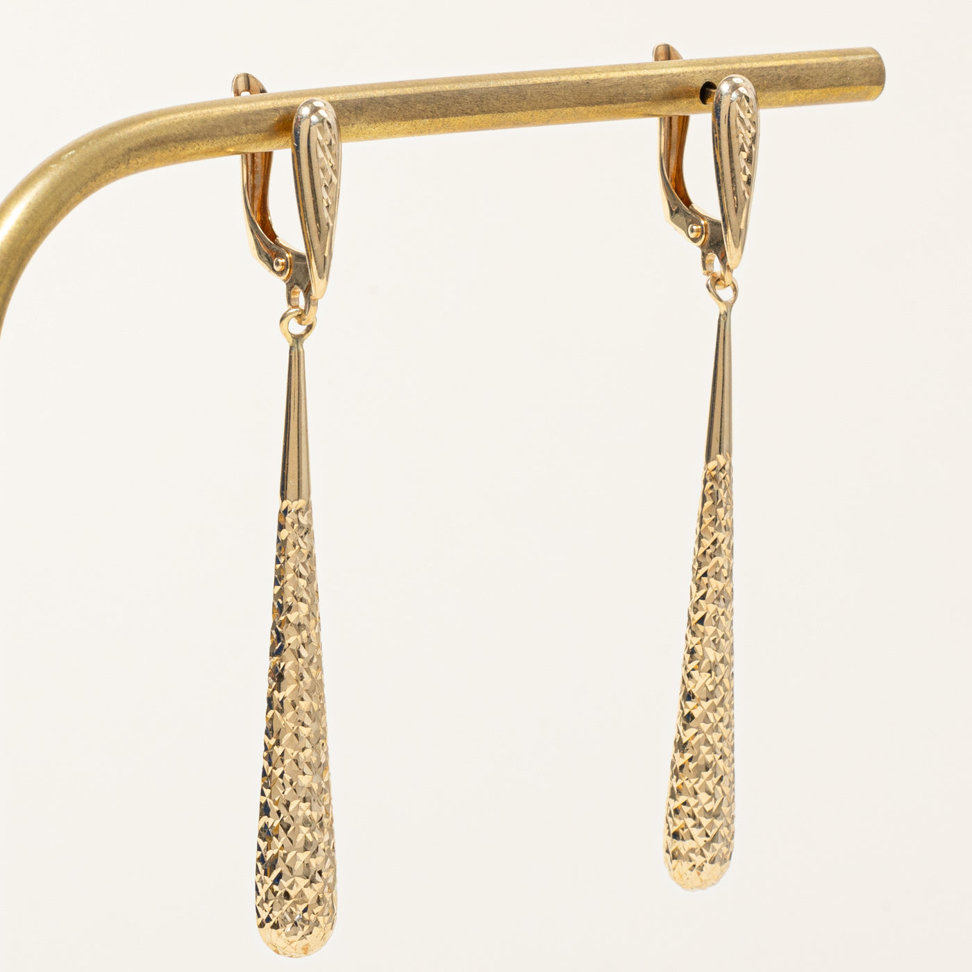 Boucles d'oreilles pendantes en or jaune 14 carats