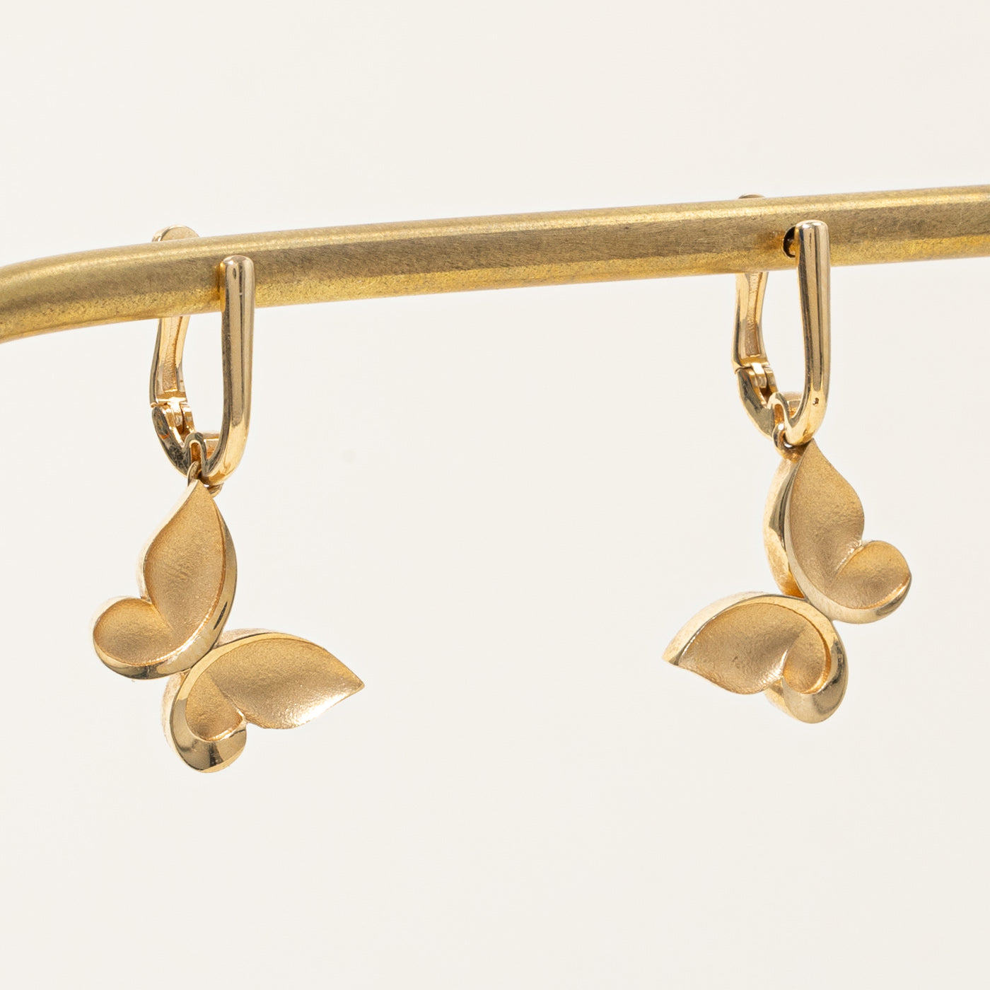 18k Yellow Gold Butterfly Earrings