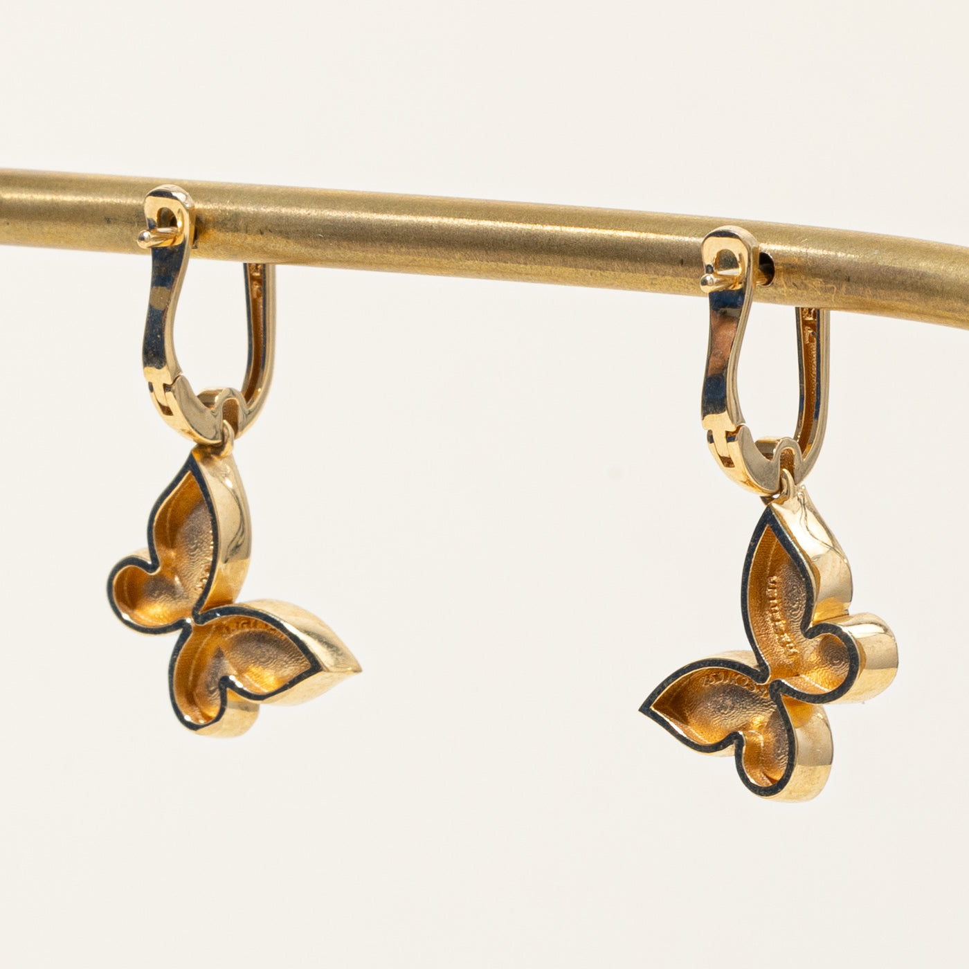 18k Yellow Gold Butterfly Earrings