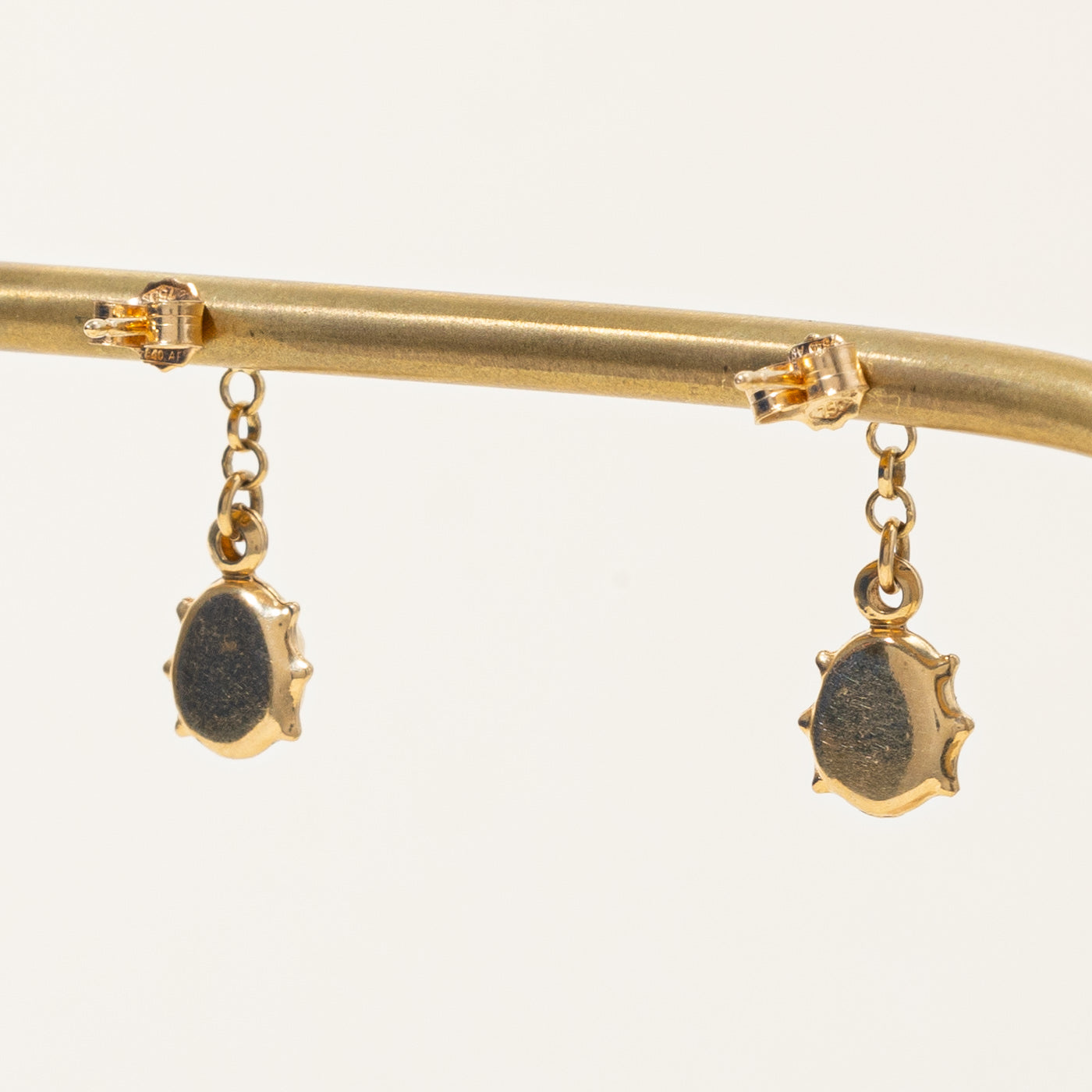 18k Yellow Gold Ladybug Drop Earrings