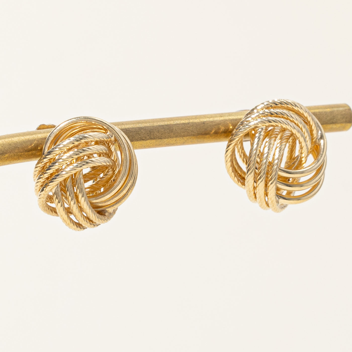 14k Yellow Gold Knot Stud Earrings