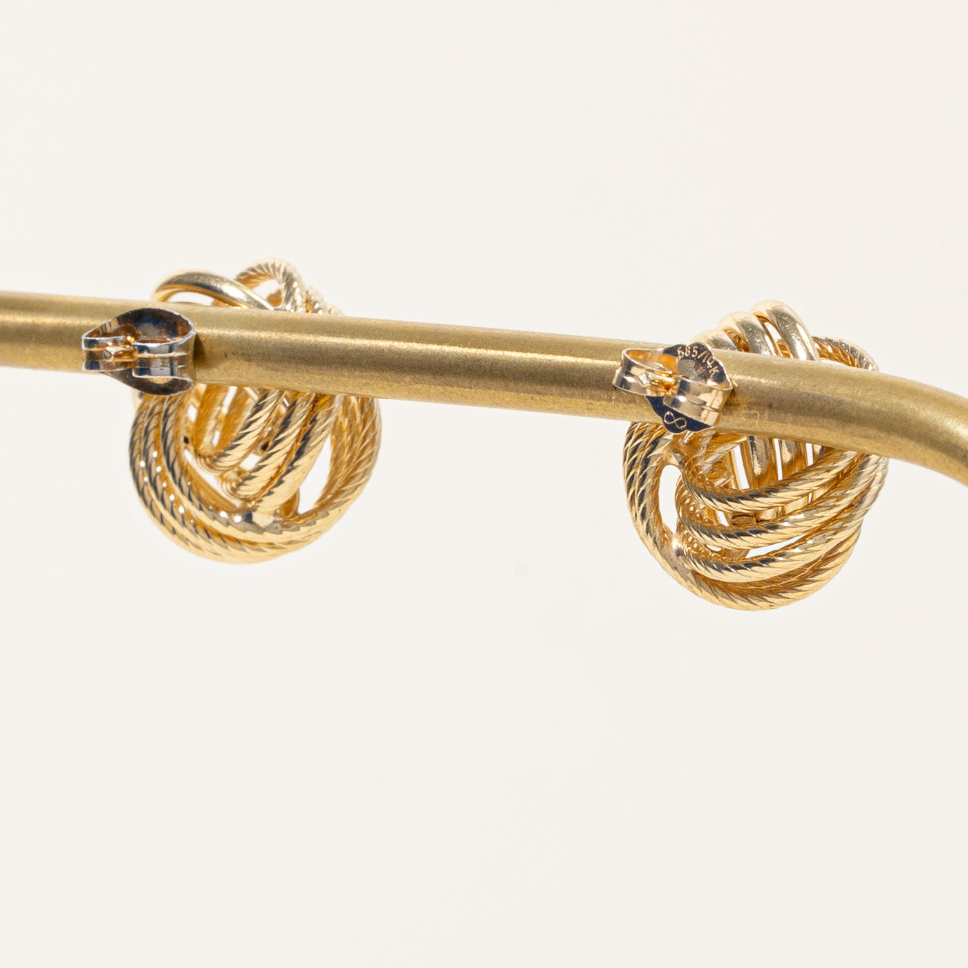 14k Yellow Gold Knot Stud Earrings