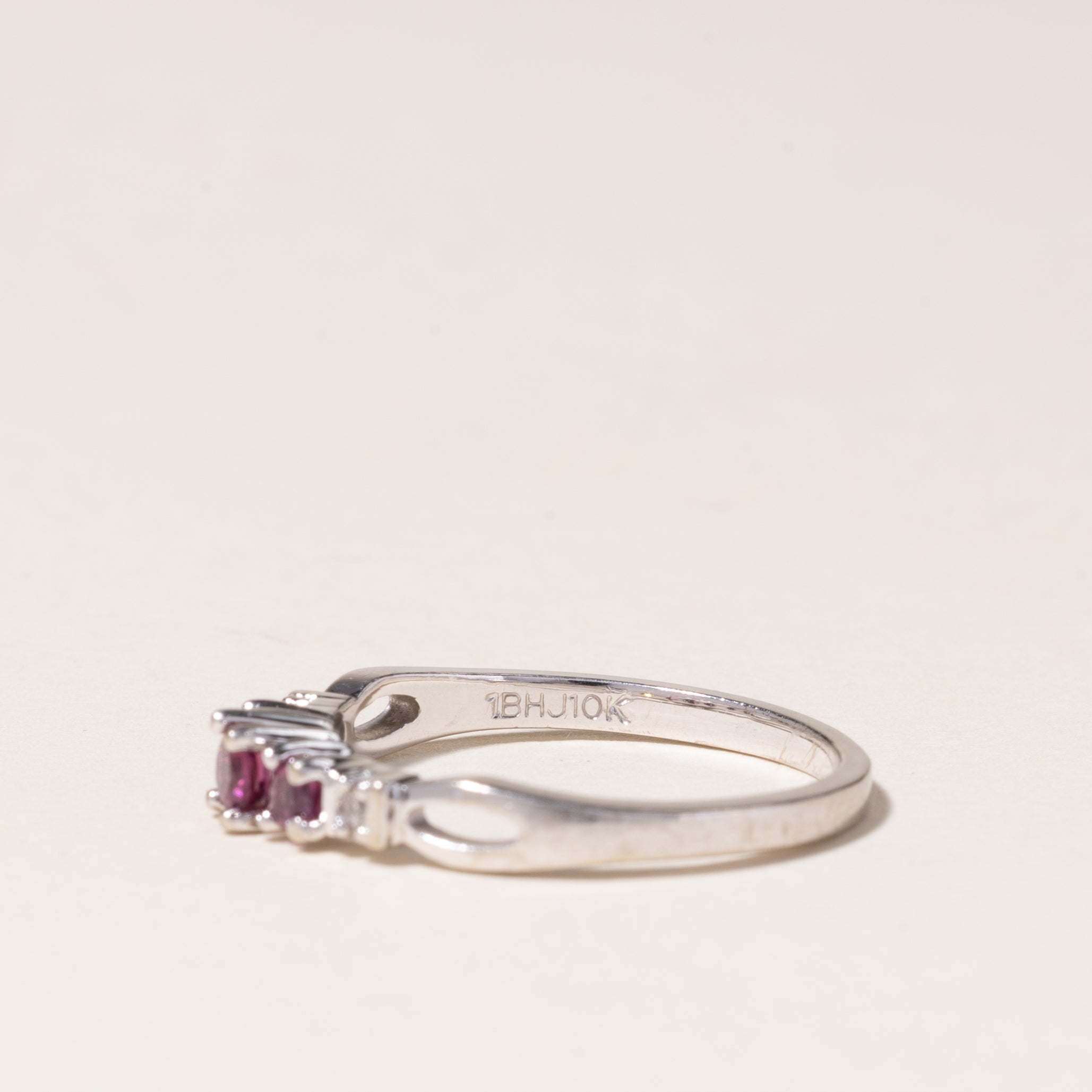 10K White Gold Pink Tourmaline Ring | 0.10ctw, 0.02ctw | SZ 6 |