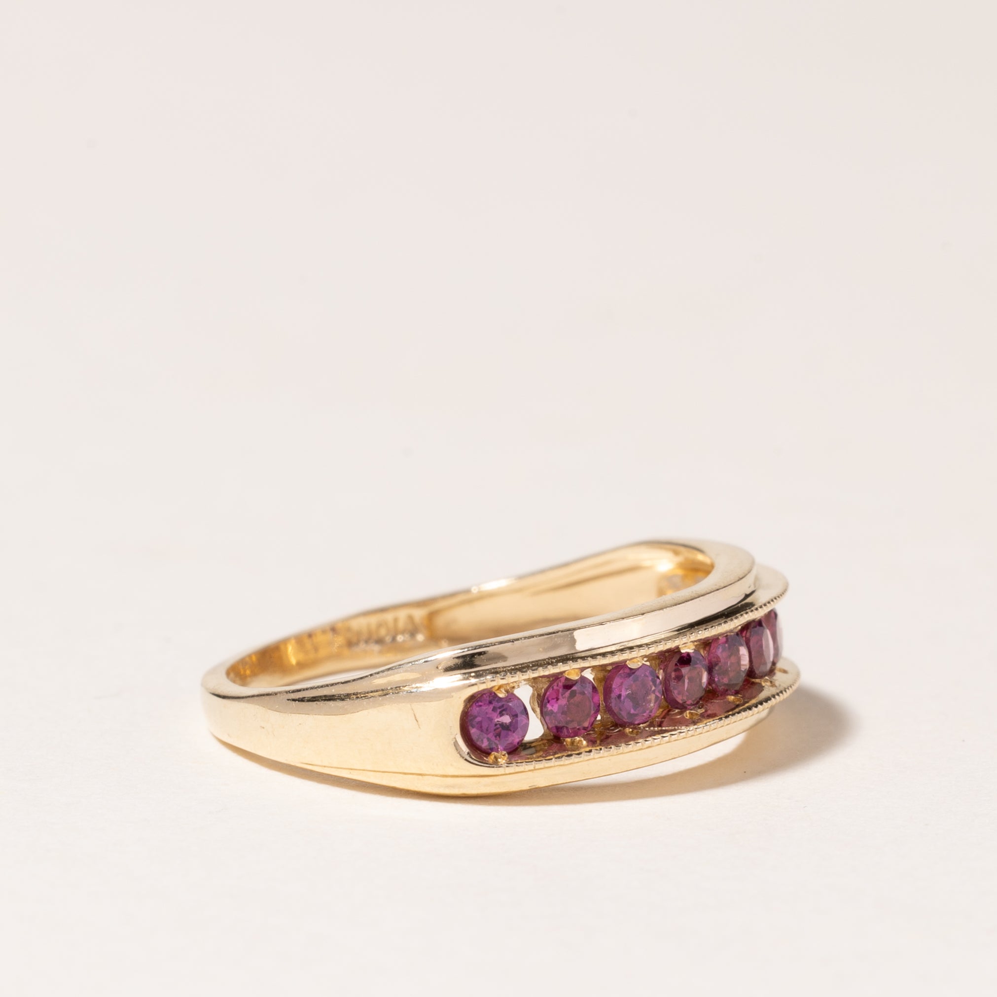 Bague en or jaune 10 carats et tourmaline rose | 0,30 ct | Taille 6,5 |